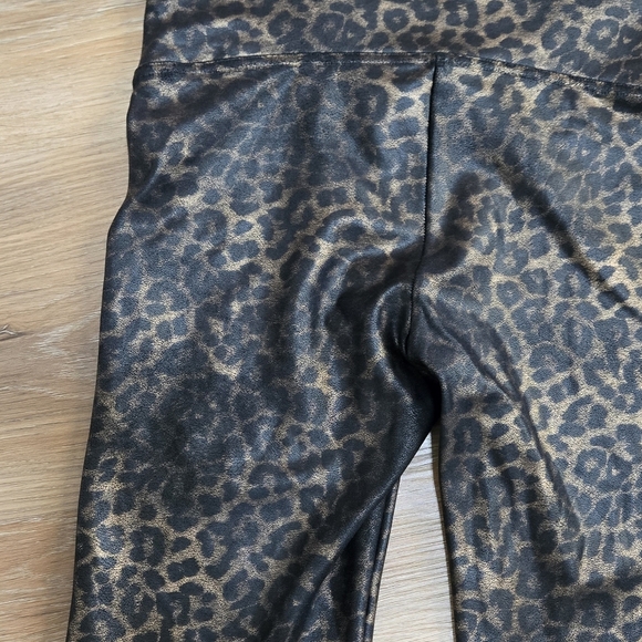 Spanx 2 Pair Black and Leopard Faux Leather Biker Shorts - Picture 7 of 15